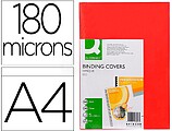 Capa de Encadernacao Q-Connect PVC Din A4 Opaca Vermelho 180 Microns Caixa de 100 Unidades