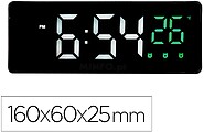 Reloj q-connect sobremesa digital con temperatura 3 alarmas control de voz 160x60x25mm Reloj q-connect sobremesa digital con temperatura 3 alarmas control de voz 160x60x25mm KF18980