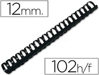 KF24022 : ESPIRAL Q-CONNECT REDONDO 12 MM PLASTICO PRETO CAP...