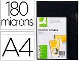 Capa de Encadernacao Q-Connect PVC Din A4 Opaca Preta 180 Microns Caixa de 100 Unidades KF26808