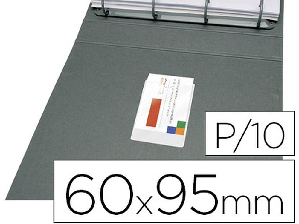 Bolsa Autoadesiva Q-Connect para Cartoes de Visita 60X95MM Pack de 10 Unidades KF-27038