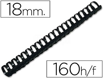 KF32114 : ESPIRAL Q-CONNECT REDONDO 18 MM PLASTICO PRETO CAP...