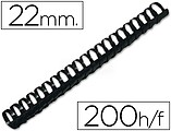 Espiral Q-Connect Redondo 22 MM Plastico Preto Capacidade 200 Folhas Caixa de 50 Unidades KF32116