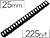 Espiral Q-Connect Redondo 25 MM Plastico Preto Capacidade 225 Folhas Caixa de 50 Unidades KF32118 - imagem 1