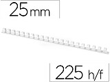 Lombada Q-Connect Plastica Redonda de 25 MM Branca Capacidade 225 Folhas Caixa de 50 Unidades