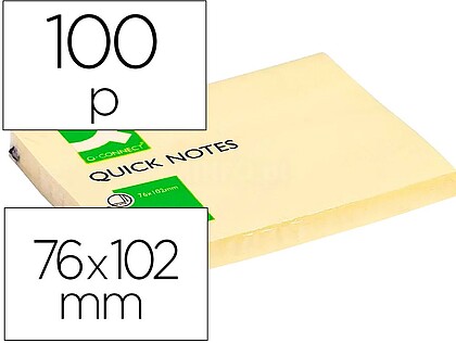 KF01410 : 12 x Bloco de notas adesivas q-connect amarelo 75 x 100 mm Bloco de notas adesivas q-connect amarelo 75 x 100 mm