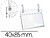 100 x Suporte porta precos q-connect com 2 furos e clip para cesto metalico etiqueta 39x60 mm semi-transparente Suporte porta precos q-connect com 2 furos e clip para cesto metalico etiqueta 39x60 mm semi-transparente KF19301 - imagem 1