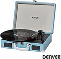 Gira-Discos 33/45/78RPM Vintage 2x1W Preto Azul G-VPL-120BLUE