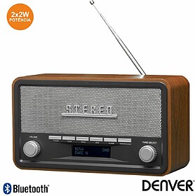 RÁDIO AM/FM/BLUETOOTH/ MP3/AUX VINTAGE DENVER