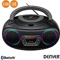 Rádio Portátil Leitor FM/BT/CD/USB Colunas 2X2W Leds Denver G-TCL-212BTGREY