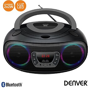 G-TCL-212BTGREY : RÁDIO PORTÁTIL LEITOR FM/BT/CD/USB COLUN...