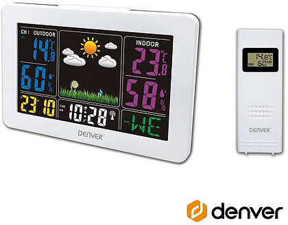 WS-540WHITE : Estação Meteorológica S/ Fios C/ Visor Branco DENVER