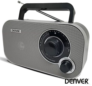 G-TR-51GREY : Rádio FM Portátil Cinza DENVER