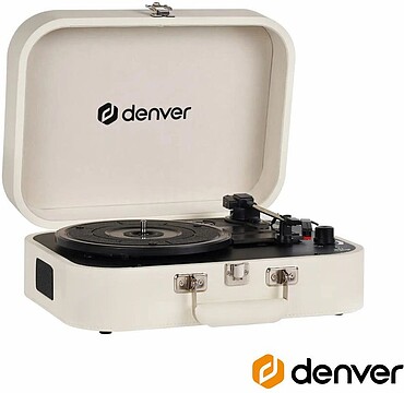VPL-130 : Gira-discos 33/45/78rpm Vintage 2x1w Bege DENVER