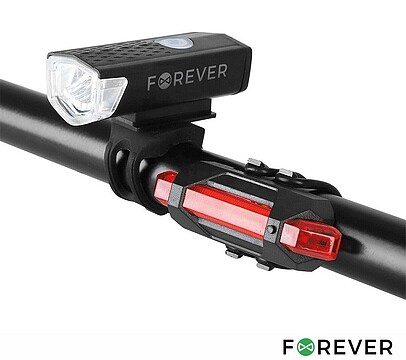 BLG-100 : Conjunto Luz LED Dianteira/Traseira P/ Bicicleta FOREVER