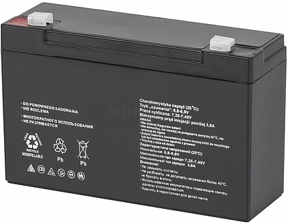 BAT-LEAD-6V12AH-L : Bateria Chumbo 6V 12Ah