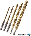 Conjunto de 5 Brocas HSS Ø4.0/5.0/6.0/8.0/10.0mm HOGERT HT6D180