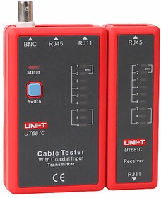UT681C : Testador De Cabos Rede BNC/RJ11/RJ45 C/ LED UNI-T
