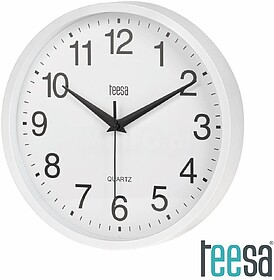 TSA0037 : Relógio de Parede Redondo Branco Ø25cm TEESA
