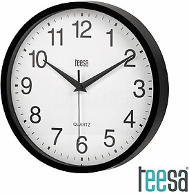 TSA0037B : Relógio de Parede Redondo Preto Ø25cm TEESA