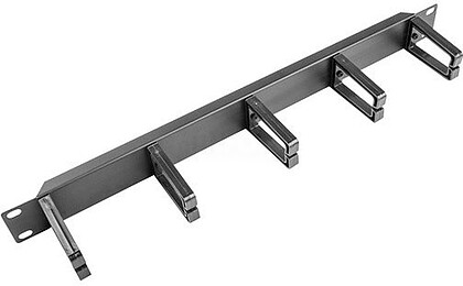 AK-1202-B Organizador de cabos Lanberg 5 anilhas plástico 1 unid. tipo B rack 19 preto