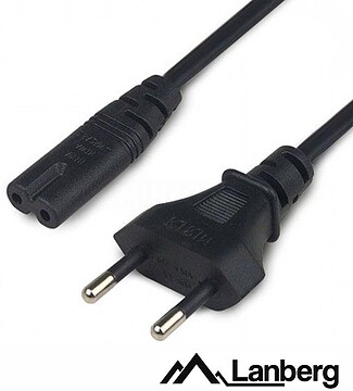 CA-C7CA-10CC-0018-BK Cabo Lanberg de alimentação oito CEE 7 - 16 A IEC320 C7 Euro (rádio) preto 1,8 m