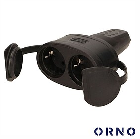 OR-AE-13117(GS) : Ficha Elétrica Adaptadora 2x Schuko IP44 ...
