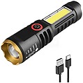Lanterna LED Recarregável c/ Zoom XPE COB Preto 3279