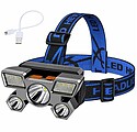 Lanterna de Cabeça LED 10W 800lm Preto/Azul ZD85