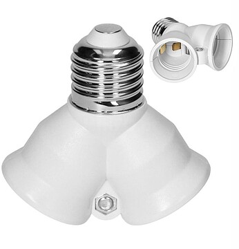 LH/E27/2XE27-15 : Casquilho Adaptador De E27 P/ 2x E27 VIRONE