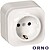 Tomada Elétrica Superfície 2x Schuko ORNO OR-OE-7206(GS)/W - imagem 1