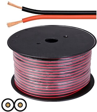 G-LSP-CCA0.35BR-100 : CABO COLUNA 2x0.35MM PRETO/VERMELHO