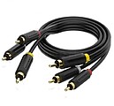 BCABH: Cabo Estéreo Vention BCABH/ 3x RCA Macho - 3x RCA Macho/ 2m/ Preto