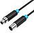 Cabo de Microfone XLR Vention - Interface Banhada a Ouro - Condutor de Bronze Esmaltado - Armação de Liga de Alumínio - Preto BBFBH - imagem 1