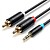 Cabo de Ligação Estéreo Vention Jack 3.5 Macho para 2x RCA Macho - 1,5m - Cor Preta - imagem 1