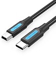 COWBF Cabo USB-C Macho a MiniUSB Macho - 1m - Cor Preta