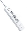 Regleta com Interruptor Xiaomi 20W Power Strip/ 3 Tomadas/ 1 USB/ 2 USB Tipo-C/ Cabo 1.4m/ Branca XMCXB01EU