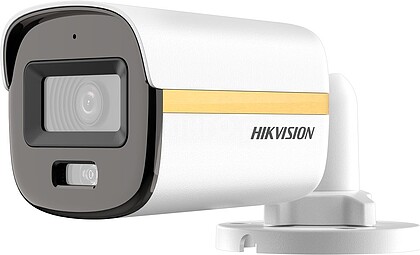 DS-2CE10DF3T-FS(3.6mm) : : Hikvision cámara Bullet 4en1 Gama PRO - Resolución 2 Mpx (1920x1080) - Lente 3.6 mm - Luz blanca alcance 20 m - ColorVu: imagen a color 24 horas - Impermeable IP67 ¦ Micrófono integrado