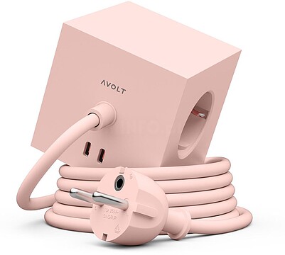 SS59152 : AVOLT - Carregador AC Square 1 (1.8m new pink)