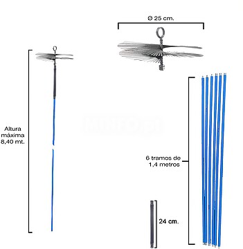 CHAMINÉ limpa pincel 25cm 6niveles
