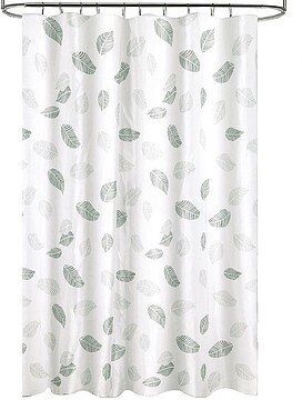 Cortina DUCHE Tela Hojas 180 x 200 cm. Cortina banho, Cortina Tela Impermeável COM Anilhas Cortina DUCHE Tela Hojas 180 x 200 cm. Impermeável