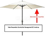 Tela de substituição para guarda-sol hexagonal de Ø 3 metros (08091050)