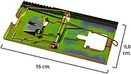 Armadilha para ratos metálica galvanizada 16 x 8.8 cm