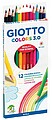 Giotto Cores Acquarell 3.0 Pack de 12 Lápis Triangulares de Cores Aquareláveis - Mina 3 mm - Madeira - Cores Sortidas
