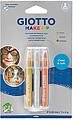Kit de Maquilhagem Giotto Metálico com 3 Lápis Cosméticos - Lava-se com Água - Testada Dermatologicamente - Cores Metálicas Sortidas F473600