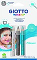 Kit de Maquilhagem Giotto Princesa com 3 Lápis de Maquilhagem Temáticos Princesa - Lavável com Água - Testada Dermatologicamente - Cores Sortidas F473800