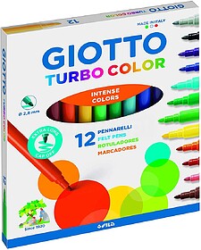 Giotto Turbo Color Pack de 12 Rotuladores - Punta Fina 2.8 m...