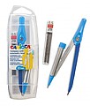 Carioca Compas Ajustável com Porta-minas - Kit de Recarga de Mina HB 0.5 - Descida da Mina por Clique - Cor Várias CA40122