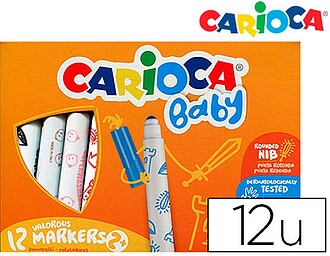 Carioca Baby Marcador Pack de 12 Canetas - Ponta Redonda e B...