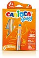 Carioca Baby 1+ 3em1 Pacote de 6 Lápis - Lápis de Cera e Água-tinta num só - Corpo Extra-grande - Àgua-tinta - Mocho Incluído - Cores Brilhantes e Laváveis - Várias Cores CA42817